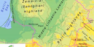Kaart Leedu füüsilise